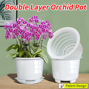 pots ornementaux double paroi drainage moderne orchidée décoration intérieure blanc violet jaune orange