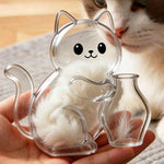 boîtes rangement aimantées transparentes forme chat kawaii poils masse opaque vase decoratif mignon