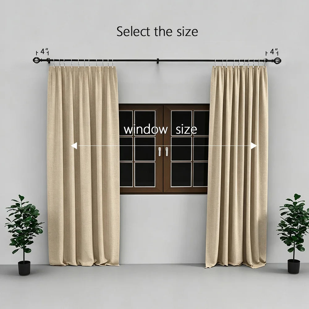 tige rideau ajustable fer noir moderne clips fenêtre 368cm 220cm 146cm 144cm