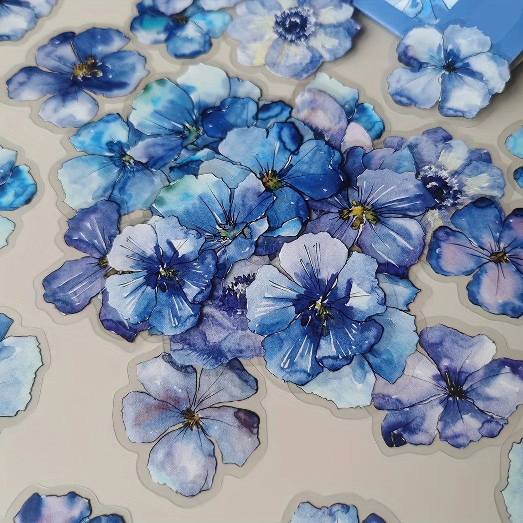 stickers fleurs anémones roses hortensias tournesols marguerites scrapbooking création artisanale