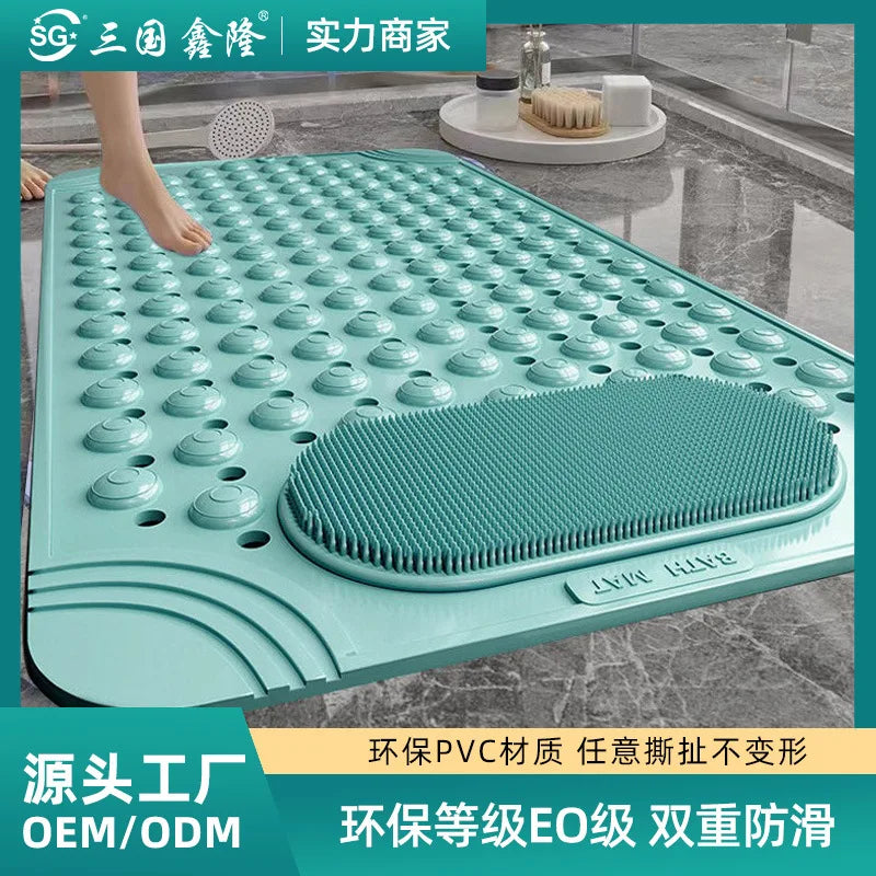 tapis bain antidérapant texturé boutons abrasive moderne bleu vert rose