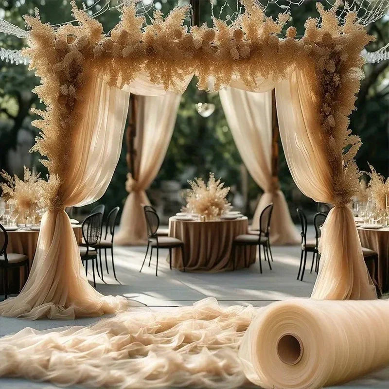 rideau tulle blanc transparent classique occasion mariage anniversaire noël transparent 50m