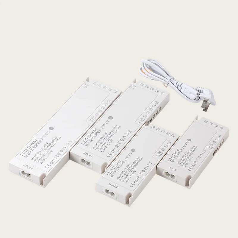 driver led alimentation 12v 24v 100w 150w câble clips moderne blanc opacité