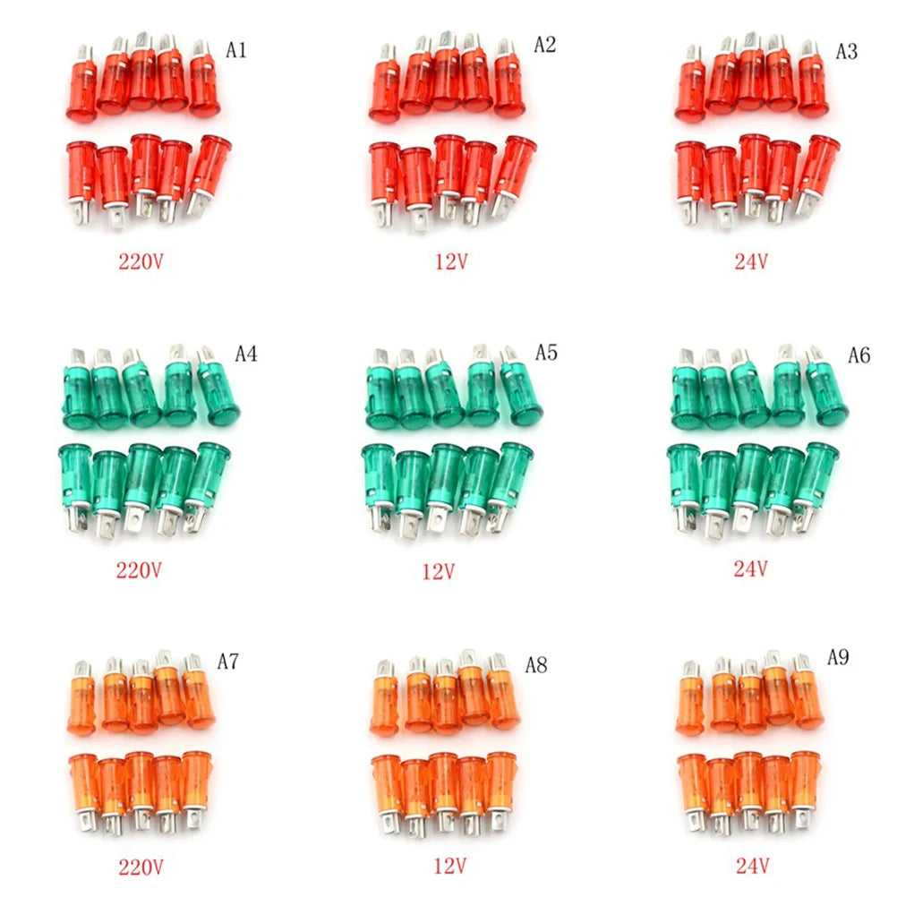 interrupteurs couleur orange vert rouge transparent modernes fixations lumière signalisation