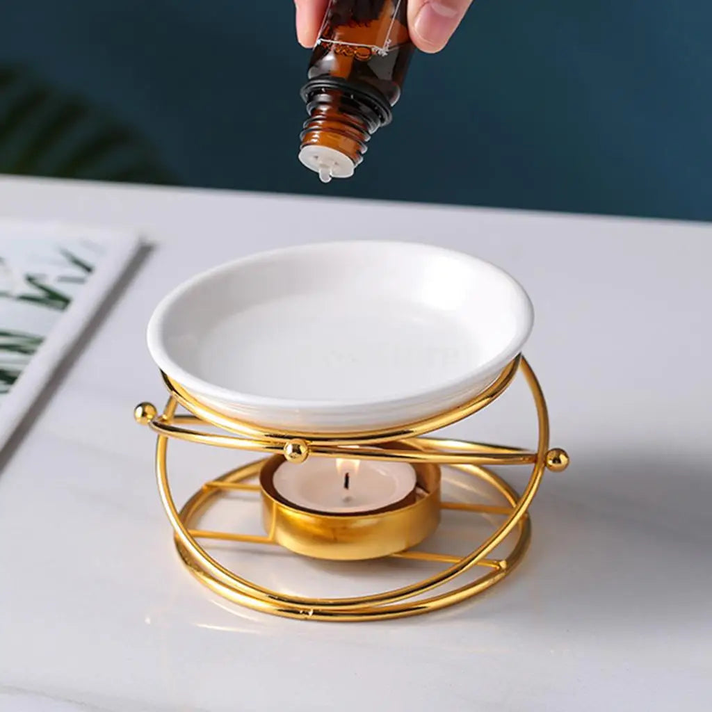 diffuseur huiles essentielles moderne céramique bougie parfumée tringle métal doré minimaliste salon décoration chambre