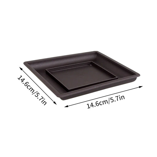 pot bonsaï rectangulaire noir moderne décor miniature maison pagode herbe artificielle