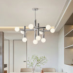 Chandeliers suspendus modernes 10 13 ampoules LED argentées lumière blanche minimaliste