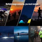 lampe frontale led rechargeable étanche camo noir orange gris détection mouvement camping pêche cyclisme