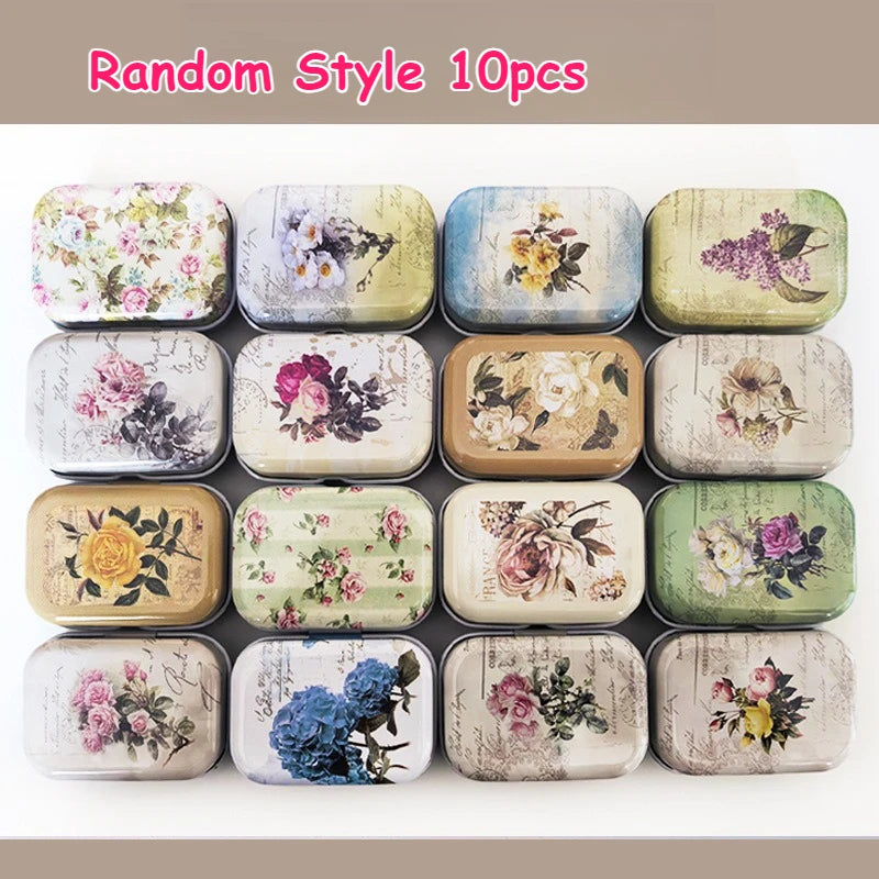 boîtes métal vintage fleur multicolores rangement bijoux emballage cadeau mariage respectueux environnement