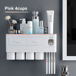 porte brosses dents adhésif moderne rangement dentifrice distributeur blanc or