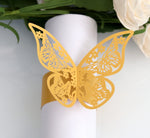 porte serviette papillon ajouré élégant doré rose bleu clair blanc pack 50 pièces transparents