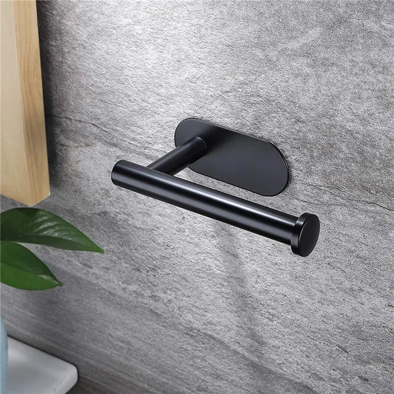 porte serviettes adhésifs modernes noir utilisation multiple salle bain matériaux métal plastique