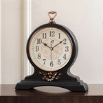 horloge table bois marron vintage aiguille quartz circulaire simple