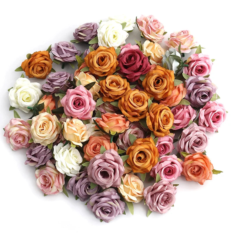fleurs artificielles roses bouquet blanc rose violet 10 pièces décoration mariage