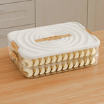 boîte rangement transparente réutilisable qualité alimentaire plastique moderne pratique poignées couvercle blanc beige