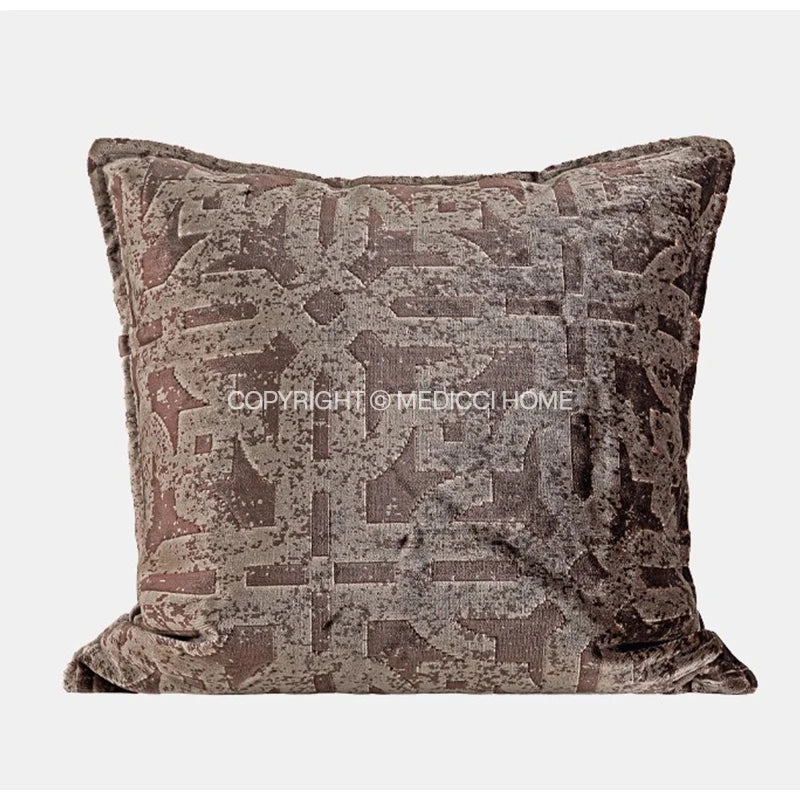 taies d'oreiller géométriques polyester beige marron classique respectueux environnement opaques maison