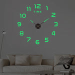 horloge murale stickers chiffres relief effet miroir moderne couleur vert doré rouge argenté noir
