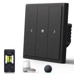 interrupteur intelligent noir moderne sans fil zigbee certification ccc fcc