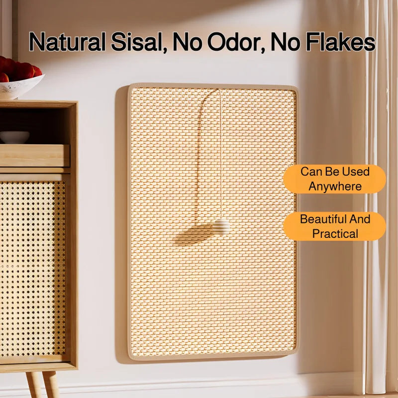tapis gratter sisal moderne beige clair chats velcro 20x40cm 25x50cm 30x60cm 50x90cm