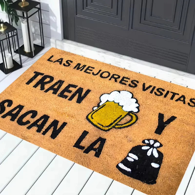 tapis d'entrée moderne marron clair bière sac antidérapant résistant saleté facile entretien
