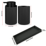 ensemble salle bain moderne distributeur savon noir pot brosses dent blanches pots produits toilette