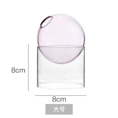 vases verre transparent modernes couleurs orange bleu rose minimalistes