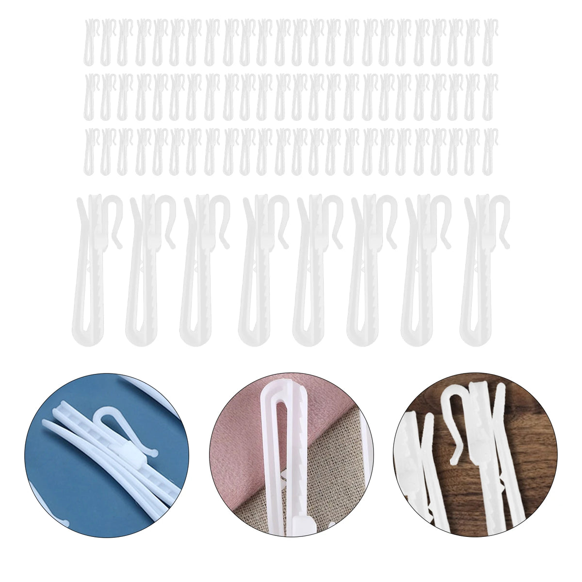 clips suspension blancs ajustables rideaux accessoires décoration maison hooks rideaux
