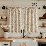 rideaux occultants polyester classique fleurs oiseaux beige clair marron clair opacité fenêtre plate setSizeOptions