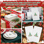 serviettes table jetables arbre noël blanc motifs floraux classiques festives 50 pièces 30x43cm opaques