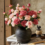 bouquet roses artificielles fleurs soie décoratives mariage anniversaire intérieur decoration