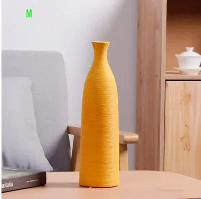 vases céramique modernes blanc noir orange texture tissée opaques salon