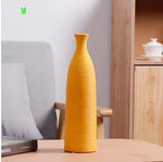 vases céramique modernes blanc noir orange texture tissée opaques salon