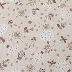tissu coton imprimé fleurs beige rustique décoration maison bricolage couture résistant