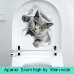 sticker mural 3d chaton orange gris opale adhésif salle bain décoration animaux