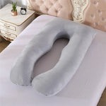 coussin maternité bleu clair forme polyester coton massage voyage literie allaitement