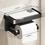 porte serviettes toilette moderne alliage d'aluminium noir fixé mur adhésif