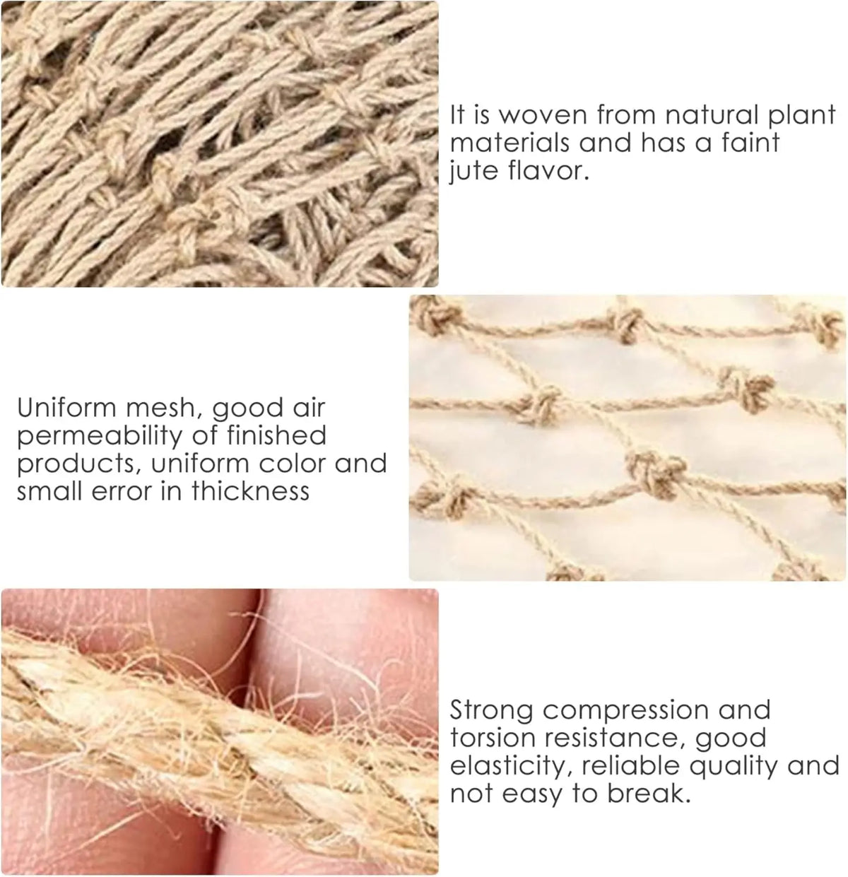 filet végétation fibre végétale beige maille régulière tissage serré clips métalliques protection balcon escalier