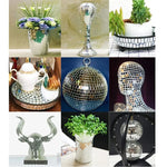 miroir mosaïque argenté doré adhésif deco fête carrés modernes opaques set