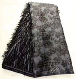 tissu dentelle brodée franges élégant vert clair bleu noir rose pâle blanc jaune doré