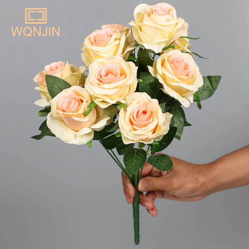 bouquet fleurs artificielles roses feuilles modernes décoration intérieur mariage anniversaire baby shower