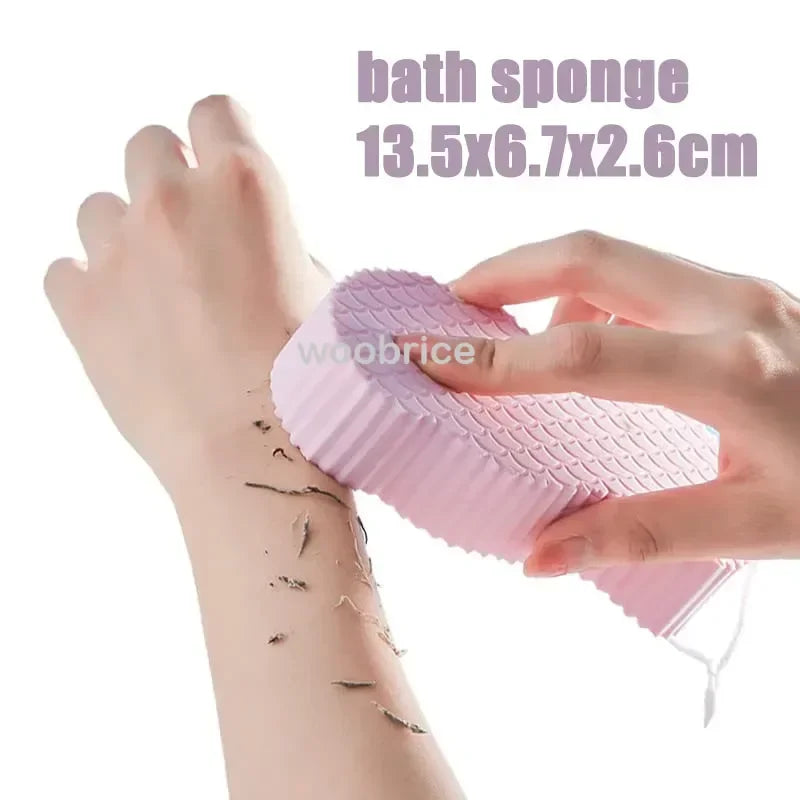 brosse bain silicone exfoliante antidérapante massage pieds rose gris moderne salle bain suction cup