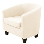fauteuil moderne housse protectrice tissu motifs géométriques couleur beige gris adhésif fixations machine lavable