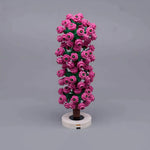arbres miniatures créatifs fleurs roue dentée couleurs vives base plate naturelle