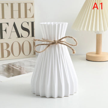 vase moderne élégant rose blanc vert bleu gris beige rayures plissées opacité cordelette