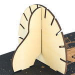 étagère murale bois moderne étagères dorées motifs géométriques noir méditation étoiles lune