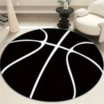 tapis rond moderne motif basket noir blanc anti dérapant 40x40 80x80 120x120 cm chambre