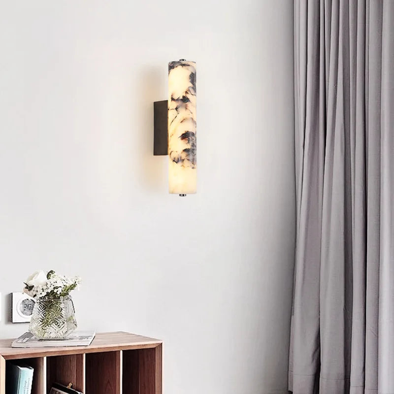 lampe murale marbre noire moderne éclairage chambre coucher salon entrée étude tactile