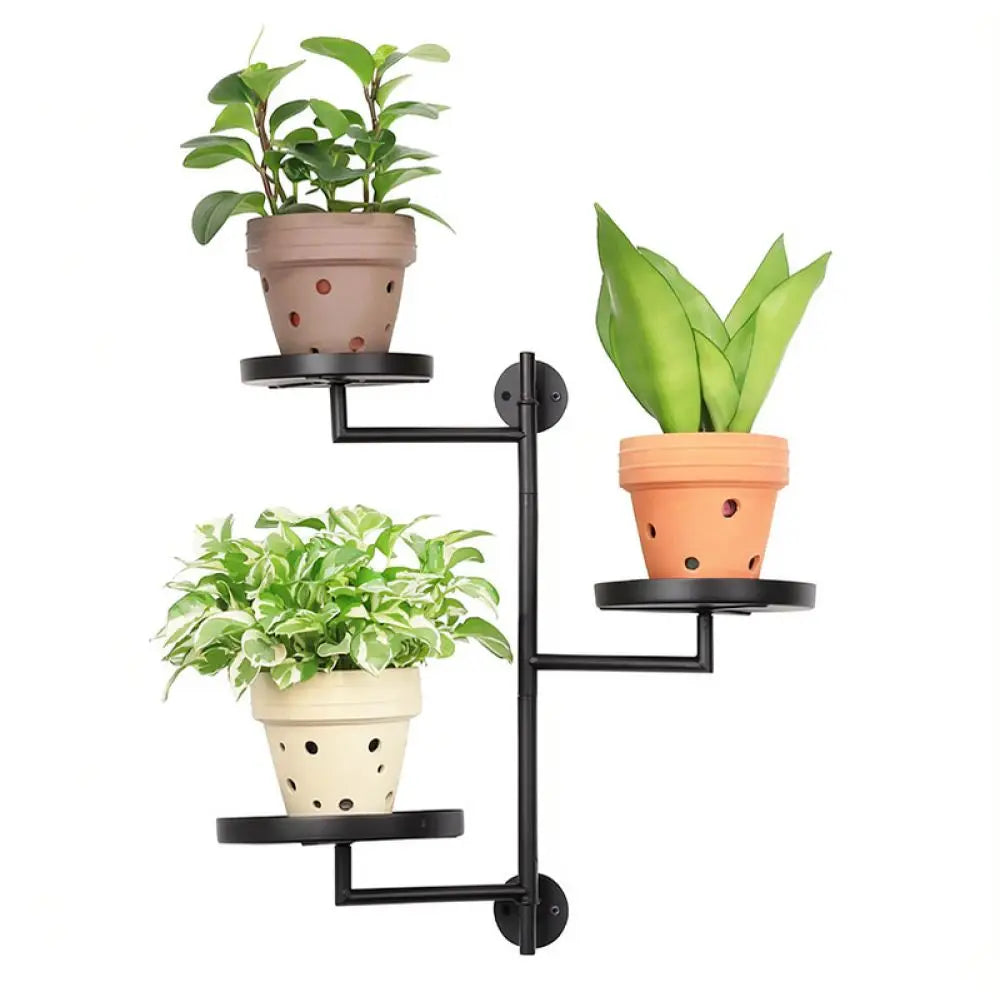 étagère murale moderne noire plateaux métal fixations inclusesintérieur balcon jardin