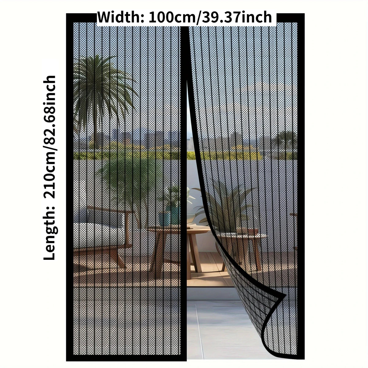 rideau porte magnétique noir maille fine 90cm 210cm moderne sans perçage opaque salon chambre