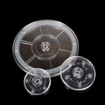 support disque transparent moderne rotatif 360 degrés sections rondes différentes tailles
